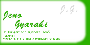 jeno gyaraki business card